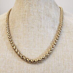 Avon, vintage gold tone heavy graduated chain fashion necklace